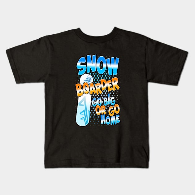 Snowboarding Kids T-Shirt by Stoney09